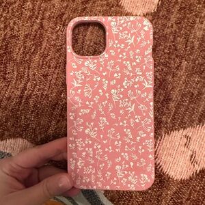 Elegant Floral Pink Phone Case for iPhone 15 plus